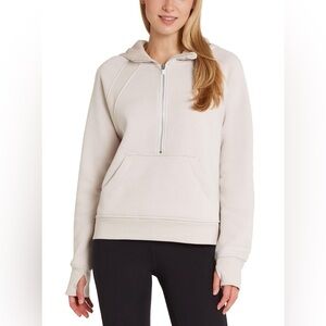 Danskin Beige Half Zip Scuba Hoodie Women’s Size Medium